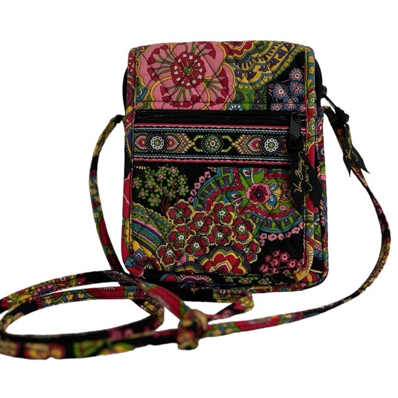 Vera Bradley Cross Body Shoulder Bag Multicolor Paisley Floral Quilted - Picture 1 of 8